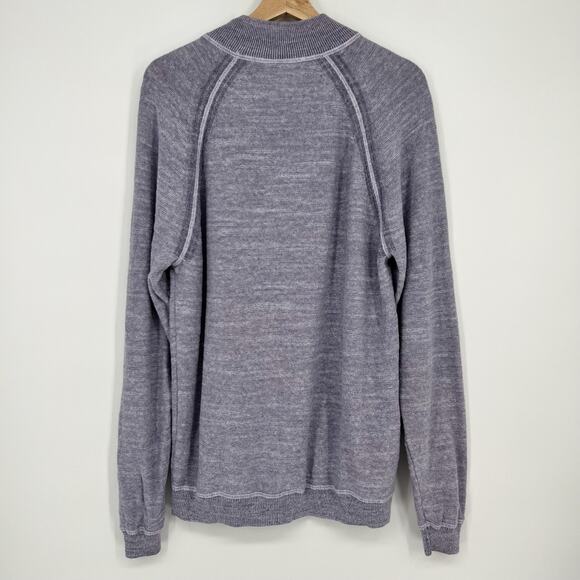 Tommy Bahama Mens Reversible Sweater 1/4 Zip Linen Blend Large Lavender Purple - Picture 2 of 10